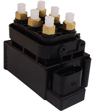 Valve Unit Air Suspension Valve Block Control Unit for Air Spring Valve Compatible with Q7 4LB T-o-u-a-r-e-g 7L6 7L7 7LA Cayenne 9PA WK WK2 Ram1500 3500 & XC60, Replacement for 68204398AA 600640600A