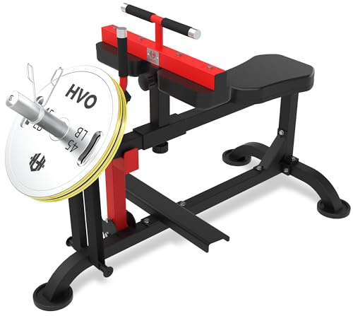 HVO Machine à Mollets Assis: Appareil d'entraînement pour Jambes à Domicile en Position Assise Seated Calf Raise Machine Rouge