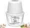 Small Food Chopper, 400ml Electric Food Processors Electric Vegetable Chopper 37W USB Charging Blender with 6 Blades for Meat Onions Garlic Fruit Vegetables