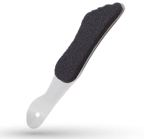 LaRosa PUMICE SPA Lima para Pies – Mango Transparente con Forma de Pie y Piedra Pómez Negra & Superficie Abrasiva