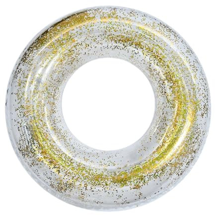 SDXCJY Schwimmring für Kinder, langlebig, aufblasbar, Pailletten, Schwimmring, Sommerpool für 4–9 Kinder und Wassersport (Gold)