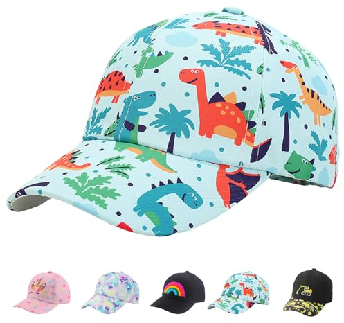 AUNGCSHE Cappello Bambino, Regolabili Cappellino con Visiera, Cappello con Visiera 3-8 Anni, Adatto per la Scuola, i Viaggi, Il Campeggio, la Spiaggia (Lago Blu)