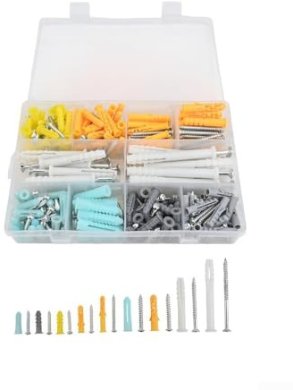 Self Tapping Screws and For Drywall Anchors Kit 300Pcs Offering Multiple Sizes and Strong Holding Power for Various Mounting Needs