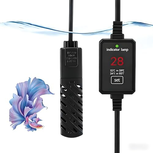 Hoyiyobi Riscaldatore per acquario, 100 W, barra riscaldante per acquario, con protezione da sovratemperatura e controllo digitale, riscaldatore per acquario, riscaldatore ad immersione quando si
