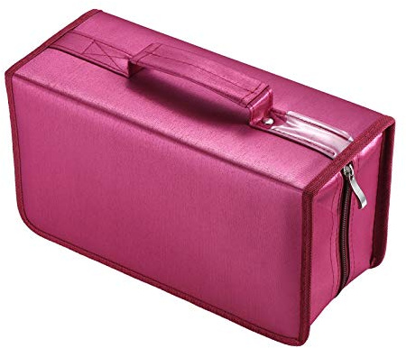 alavisxf xx CD Case, 160 Capacity Nylon DVD Case Protective CD Holder Portable Disc Storage Organizer Bag for Car Home (Red160, 160 Capacity)