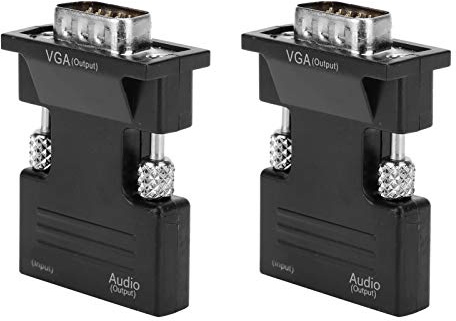 HDMI till VGA-omvandlare, 2 st/förpackning 1080P HDMI till VGA-adapter med videoomvandlare datorkabeladaptrar