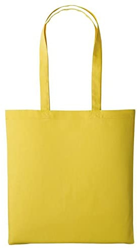Boolavard Cotton Tote Bag, Lightweight Medium Reusable Grocery Shopping Cloth Bags, Suitable for DIY, Advertising, Promotion, Giveaway, Activity (Lemon)