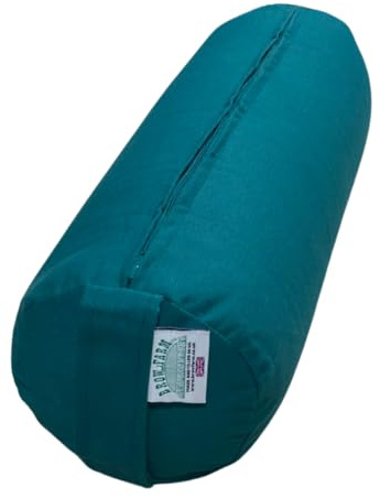 Small/Travel Yoga Bolster – Buckwheat Hull-Filled, 52×18cm, 2.2kg | 4 Colour Choices (Emerald Green)