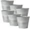 Oairse 6PCS Plant Pots Outdoor Galvanised Planter Zinc Plant Pot Garden Planters Metal Plant Pots Vintage Round Bucket Flower Pot Rustic Container for Plant or Decorative Home Modern Farmhouse Indoor