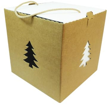 Zelda Bomboniere Box Baum Havanna weiß 21 x 21 x 21 Stück 1 Weihnachtsdekoration