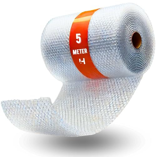 Haus-Held® Luftpolsterfolie 100cm x 5m I Verpackungsfolie als Versandfolie und Polstmaterial I Noppenfolie fur Umzug I Bubble Wrap Transportschutz I 100% Recycelbar