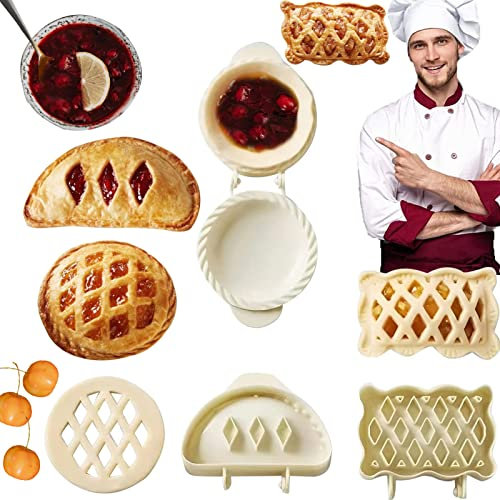 3Pcs Mini Hand Pie Molds - Dough Presser Pocket Pie Molds for Baking - One Press Pie Maker Set for Thanksgiving Christmas Party Potluck with Dumplings and Cookies Shapes