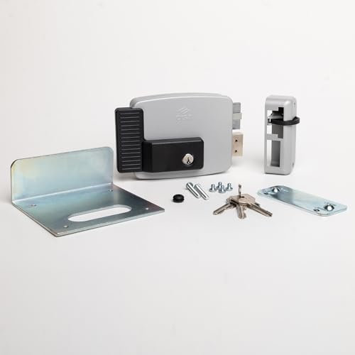 CISA - Cerradura eléctrica para aplicar 111761601N7 - Cerradura eléctrica CISA con llave interior y cerrojo - Cerradura para puerta exterior entrada 60 regulable - mano derecha