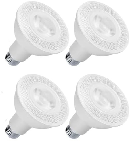 yayutelight 4-Pack PAR30 LED Flood Light Bulbs Long Neck Dimmable 15W(100W Halogen Equivalent) E27 40 Degree Spot Lights for Recessed Can Lighting (Warm White 3000K)