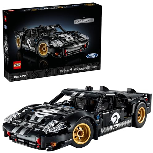 LEGO Technic 1966 Ford GT40 MKII Race Car Building Set for Adults - Collectible Toy W/Realistic Functions & Features for Adult Sports Car Fans, Ages 18+ - Gift Idea for Birthdays - 42223