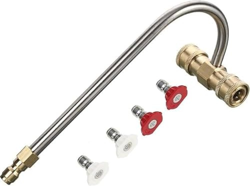 Nettoyeur de gouttière pour nettoyeur haute pression, jusqu'à 4000 psi, embout de nettoyage de gouttière avec 4 buses, raccord rapide 1/4 (nettoyeur haute pression)