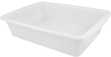 Operitacx Bañera para pájaros: Bandeja de plástico para Jaula de pájaros - Bañera de fácil Limpieza para Loros, cacatúas, Loros y Palomas (35,5 cm x 25,4 cm, Color Blanco)
