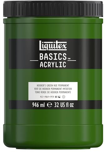 LIQUITEX Basics Acrylic Paint, Hooker's Green Permament Hue, 946 ml Pot