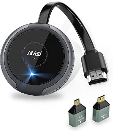 Wireless HDMI Transmitter, AIMIBO 5G HDMI Wireless Extender Streaming 4K Media Video/Audio/File for Phone, Laptop, Camera, Cable Box, Netfix, to HDTV, Monitor, Projector, 165FT, grey
