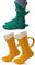 Lustige Socken Herren Damen Bunte Stricksocken Winter Dicke Warme Socken Unisex Kuschel Thermosocken Grobstrick Weihnachtssocken Weihnachtsgeschenke für Männer und Frauen (A-Gelb+Krokodil, 32-38)