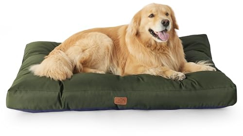 BEDSURE Hundekissen Grosse Hunde waschbar - 120x90cm hundematratze XXL für große, mittelgroße Hunde Outdoor gepolstert Hundematte grün in 10cm Höhe?XL Kühlmatte für Haustiere