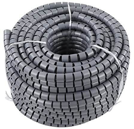 Fictory Flexible Hose Wrap Fictory Spiral Cable Wrap, PE Cord Sheath Protector, Flexible Wire Winding Tube, 32mm / 1.26in Dia, 30m / 98.43ft, Cable Wrap Sleeve for Appliances