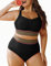 Hanna Nikole Damen Bikini Damen Bauchweg GroßE GrößEn Bademode Twist-Kreuz Push Up Bikini-Oberteil Und High Waist Bikini Hose Weiche BadeanzüGe Curvy Strandmode Einstellbar Schwimmanzug