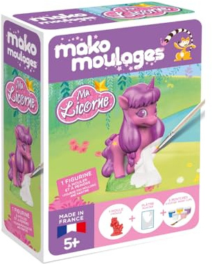 Mako Moulages – Ma Licorne Etoile - kit de Loisirs créatif - Plâtre et Peinture – 1 moule en latex rouge – Activité Manuelle - Made in France - A partir de 5 Ans – 39112