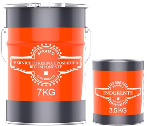 BEKATEQ Sigillante in resina epossidica trasparente 3kg Vernice per pavimenti ad alta resistenza per interni & esterni │ Per pavimenti di garage, uffici e industrie │ Resina bicomponente BK-400EP
