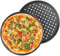 ORAGKE Plaque Pizza Ronde Ø 32 cm, Lot de 2 Plaques à Pizza en Acier Carbone - Plat Pizza Perforée, Antiadhésiv, Résiste à 230°Ce (Noir)