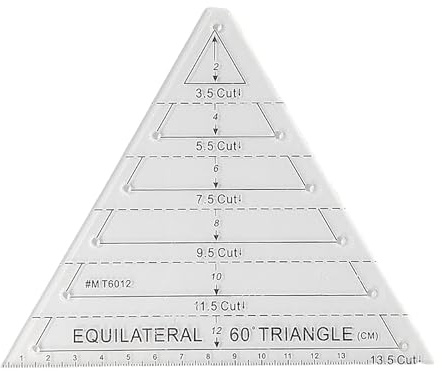 60 Degree Triangle Quilting Ruler – Transparent Acrylic Template for Hexagons, Diamonds & Star Points – Non-Slip Sewing Cutting Guide for Patchwork and Quilt Design