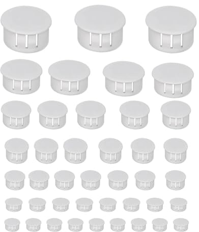 170 Stück Bohrloch Abdeckkappen Set Weiß, 5/6/8/10/13/19/25mm Schraubenabdeckungen für Küchen, Möbel und DIY | Kunststoff Lochstopfen, Clipkappen (Weiß)