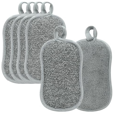 6Pack Reusable Washing Up Sponge Double Sided Kitchen & Bathroom Cleaning Sponges Non-Scratch Eco-Friendly Durable Dish Sponge,Dish Scrubber Mennyback Sponge Washing sponges for Dishes Cutlery & More