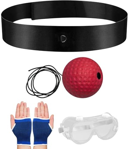 Palla Riflettente - Palla da Boxe | Regolabile, Gioco di Velocità Interattiva con Fascia elastica per la pratica del pugno, Attrezzatura di Allenamento di Risposta di Reazione per Princ