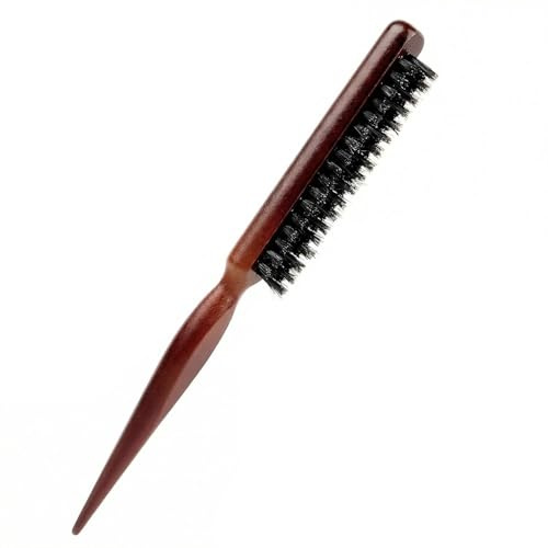 ZIOYANE 2Pcs Teasing Hair Brush, with Natura Boar Bristles & Wooden Handle Professional Backcombing Brush for Voluminous Styles Updos and Smooth Slick Back Looks