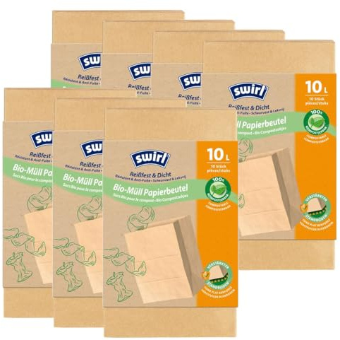 Swirl Bio-Müll-Papier-Beutel 10L 10 Stück (7er Pack)