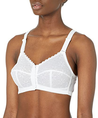 Berlei Women's Classic Full Cup Non-Wired Front Closure Bra Coverage, White, 38D
