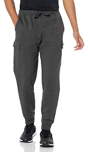 Amazon Essentials Pantalón Deportivo de Forro Polar Tipo Cargo para Hombre, Color carbón Jaspeado, Talla L