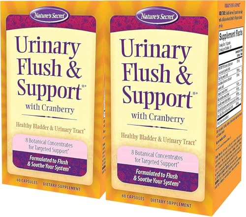 Nature's Secret Urinary Flush & Support with Cranberry - 60 Capsules - 2 Pack