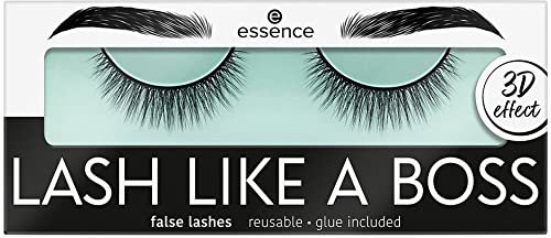 essence LASH LIKE A BOSS false lashes, künstliche Wimpern, Nr. 04, Schwarz, langanhaltend, volumengebend, vegan, ohne Mikroplastikpartikel, Nanopartikel frei, ohne Parfüm, 1er Pack (1pair)