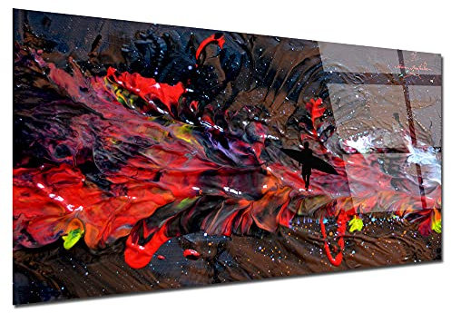 DECLINA Cuadro decorativo abstracto Painting reproducción plexiglás retro bertoche, cuadro plexiglás, marco decorativo sobre cristal acrílico