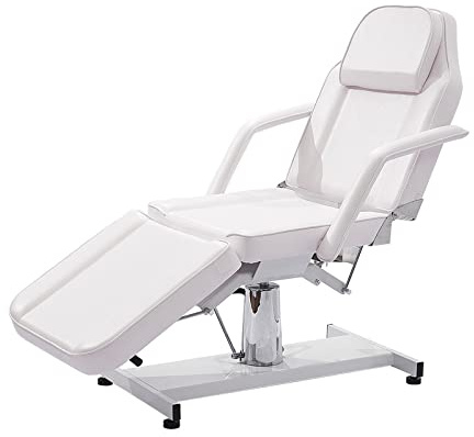 Panana Massage Table Salon Spa Beauty Bed Reclining 3 Section Adjustable Massage Chair Nail Tattoo Table (White)