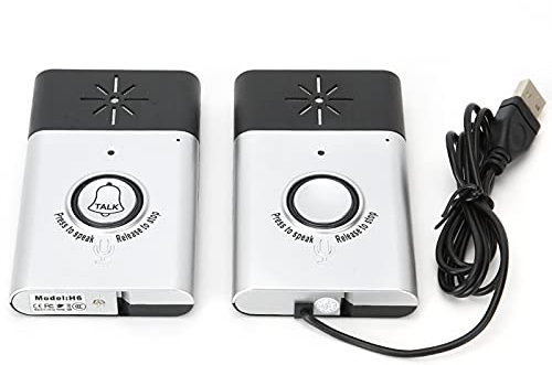 Intercomunicador con Timbre 2,4 GHz Mini Intercomunicador de Voz Portátil de Doble Vía Sistema de Interfono con Timbre Micrófono y Altavoz Incorporados Modo de Espera Ultralargo