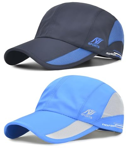TAGVO Cappello da Baseball in Maglia Sportiva Unisex, 2 Pezzi Berretto da Baseball in Rete Traspirante ad Asciugatura Rapida, Berretto da Corsa Cappello da Uomo Outdoor Estivo con Fibbia Regolabile