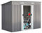 COSTWAY Gerätehaus Metall, Gartenhaus mit 2 Schiebetüren, Geräteschuppen Outdoor, Garten Schuppen mit Pultdach, Gartengerätehaus Geräteschrank, 238x131x181cm, Grau