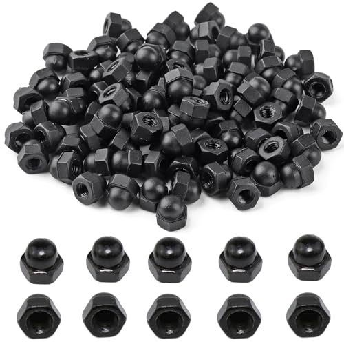 50 Stück Hutmuttern M8 Sechskant Hutmuttern Hohe Nickel Plated Decorative Dome Nuts Hutmuttern Sechseckige Hutmuttern für Schrauben für Schrauben für Schrauben und Bolzen(Schwarz)
