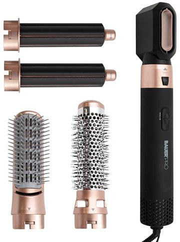 Bauer Professional 5-in-1 Hot Air Styler/Hair Dryer Brush to Curl, Straighten, Volumise, Smooth & Dry / 3 Heat Settings/Multi-Functional Hair Styling Tool 38879