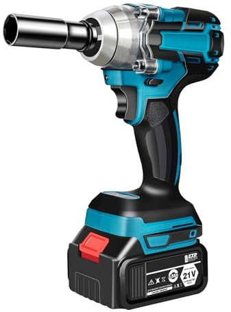 WDRENTOOL Llave de impacto sin escobillas de 18 V con 6 llaves para mantenimiento del coche y uso doméstico (sin batería ni cargador)