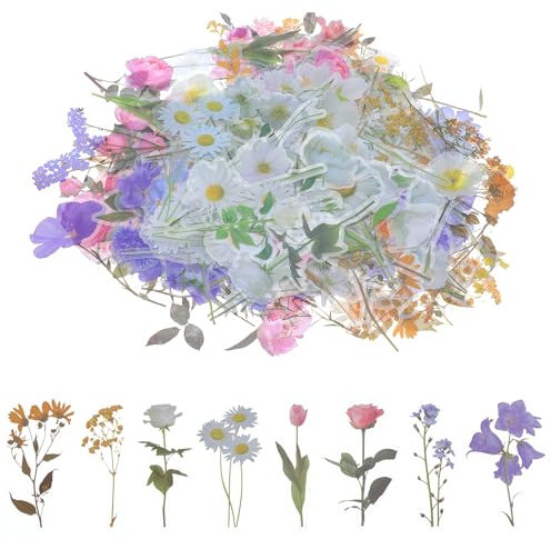 Oruola 160 pegatinas de flores para álbumes de recortes, plantas y bricolaje
