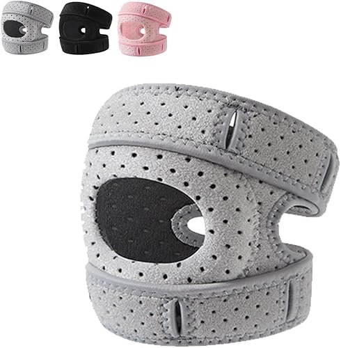 HIAME Patella Kniebandage Für Männer Damen - Knee Pain Relief Brace, Verstellbare Knieunterstützung, Atmungsaktive Knie Schiene, Kniestütze Orthopädisch Bandage Für Meniskusriss Lauftraining (1 Grey)